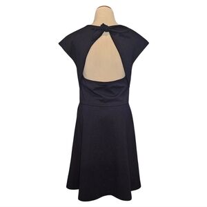 🐿 5/$20 🐿 GAP Navy Cap Sleeve Open Back A-Line Tie Neck Dress Size 12